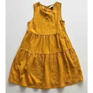 Women’s Sleeveless Tiered Dress in Mustard Yellow